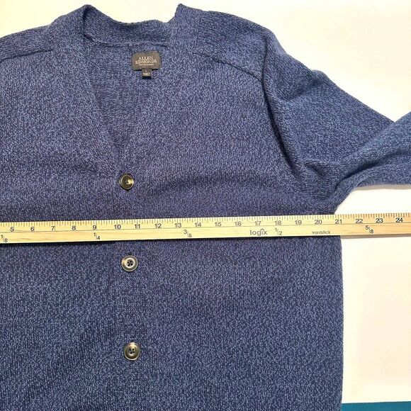 Allen Edmonds Cardigan Men Size Large Navy Blue Button-Up Long Sleeve Knit - Picture 3 of 11